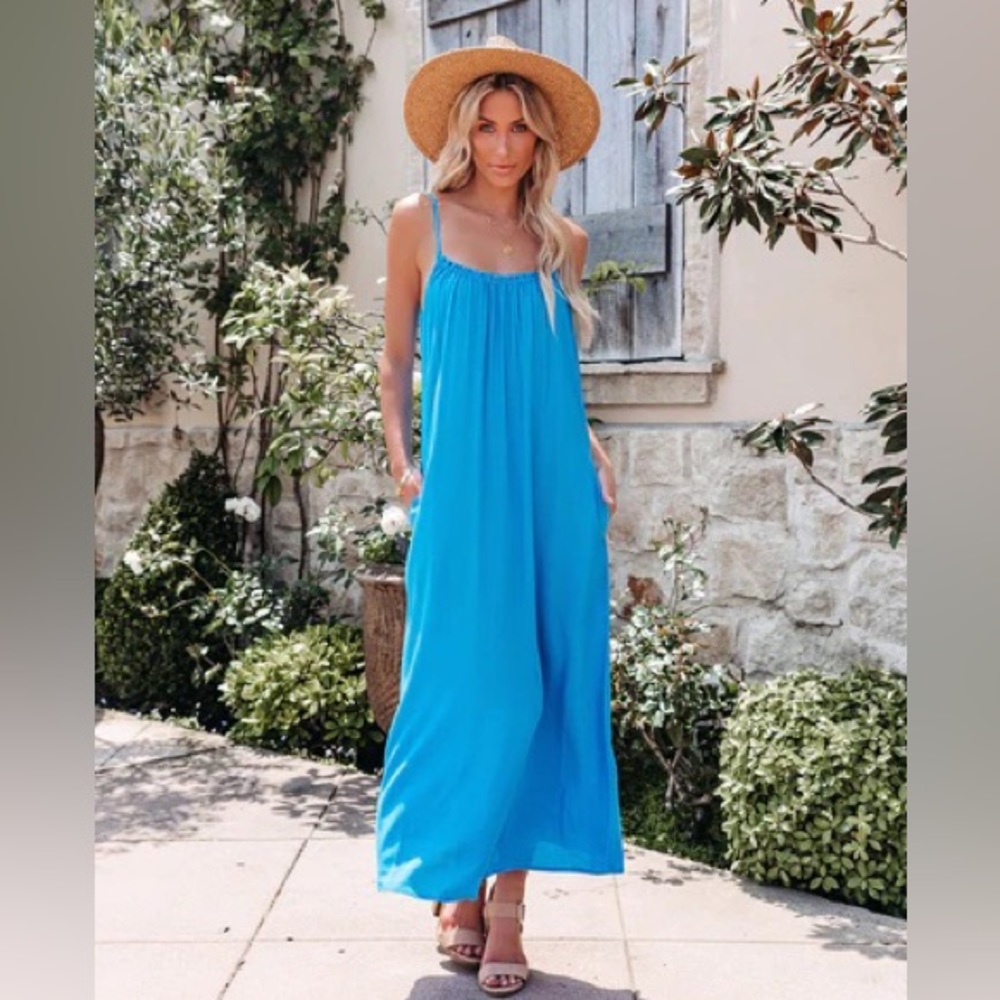 Blue Garden Maxi Dress